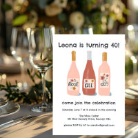 Rose All Day Whimsical Wine Custom Birthday Party