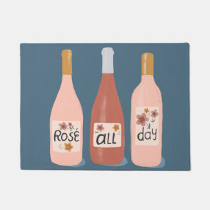 Rose All Day Wine Lovers Art Doormat