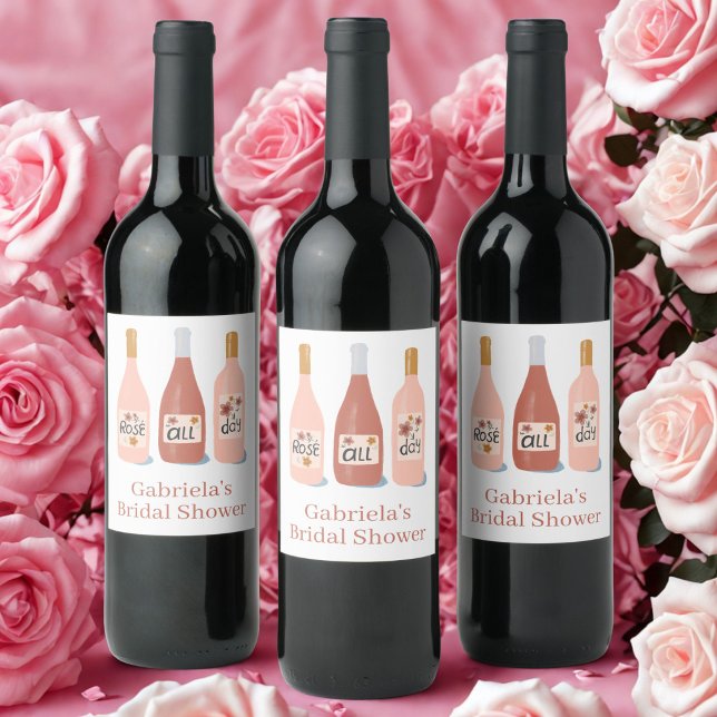 Rosé All Day Wine Lovers Cute CUSTOM  Label (Rosé All Day Wine Lovers Cute CUSTOM Label Stickers
)