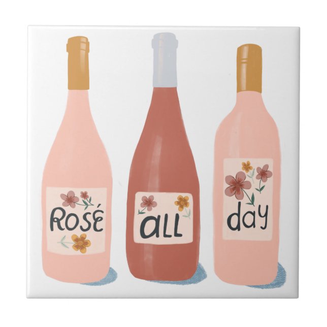 Rose All Day wine lovers gift Tile (Front)