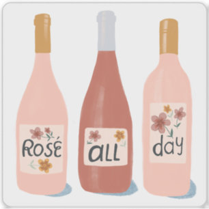 Rose All Day Wine Lovers Illustration Art