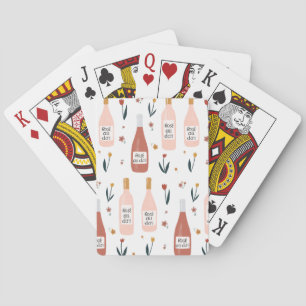 Rose All Day Wine Lovers on white Playing Cards