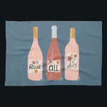 Rose ALL day wine lovers Tea Towel<br><div class="desc">Check out this awesome towel with a fun illustration about wine. Customise with your text. Check out my shop for more designs and colours too!</div>