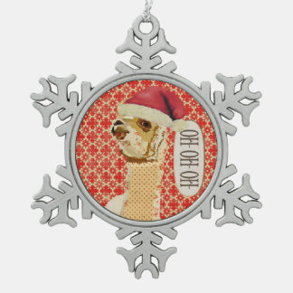 Rose Alpaca Ho Ho Ho Ornament
