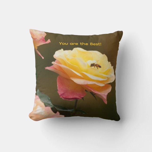 Rose and Bee Tote Cushion (Front)