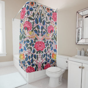Rose and Bird, William Morris Shower Curtain