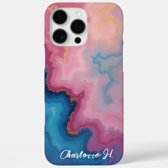 Rose and Blue Agate Texture Case-Mate iPhone Case (Back)