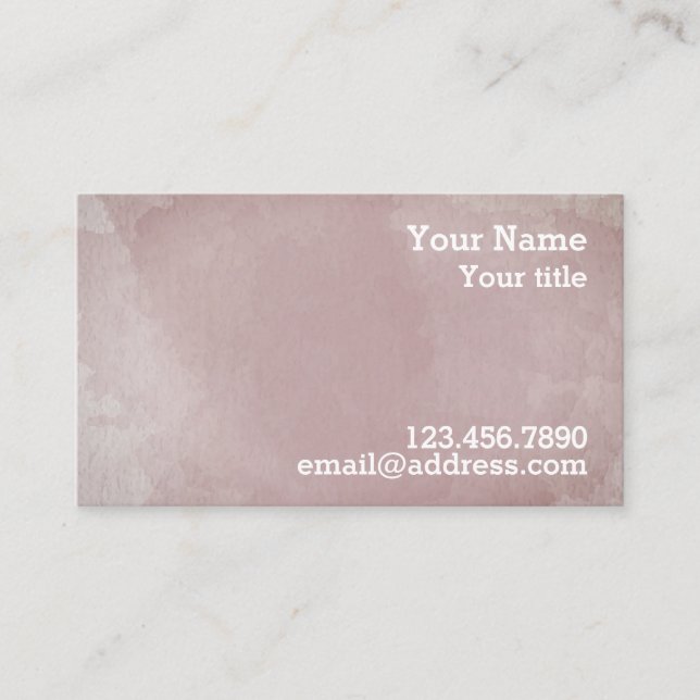 Rose and Blush Water Colour Business - Calling Card (Front)