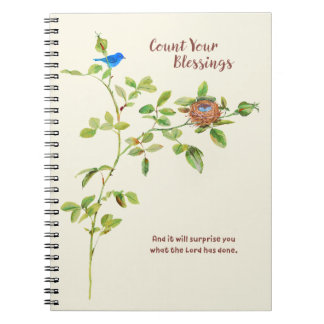 Rose and Bunting Gratitude Spiral Notebook
