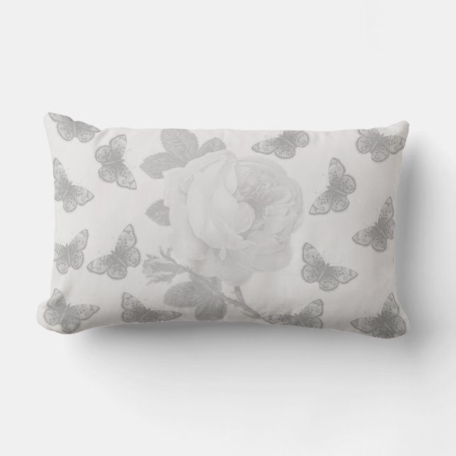 Rose and Butterflies Lumbar Cushion (Front)
