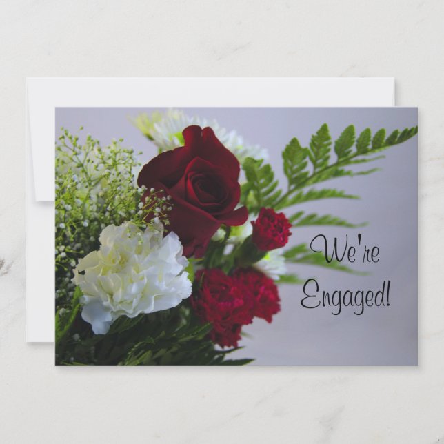 Rose and Carnations-Announcement Invitation (Front)