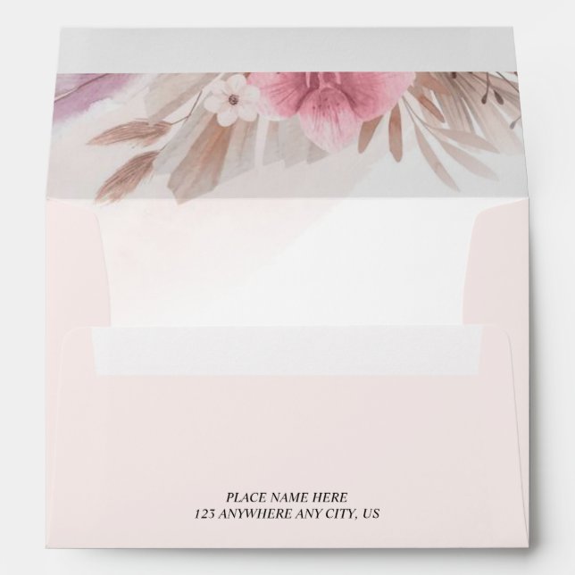 Rose and Champagne Wedding Decor Trendy  Envelope (Back (Bottom))