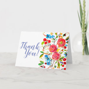 Rose and Cherry Blossom Thank You Card