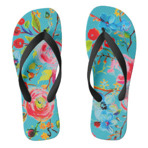 Rose and Cherry Turquoise Jandals