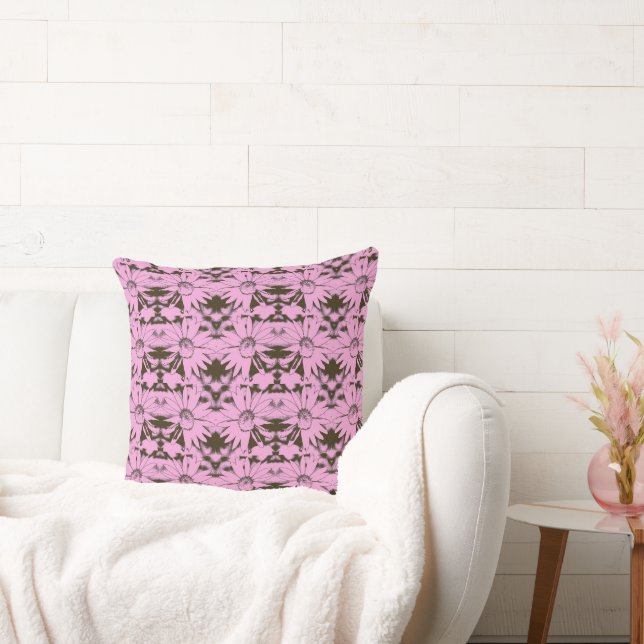 Rose and Chocolate Cone Flower Pattern Cushion (Couch)
