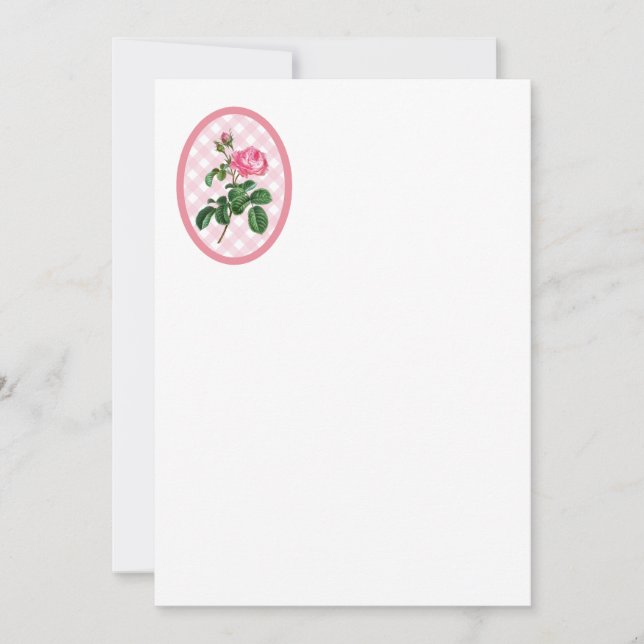 Rose and Gingham Invitation (Front)