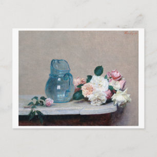 Rose and Glass Jug, Henri Fantin-Latour Postcard