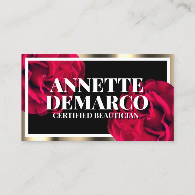 Rose and gold frame  business card (Front)