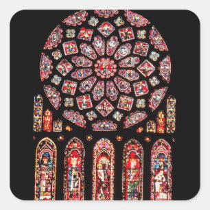 Rose and lancet windows from the north wall square sticker