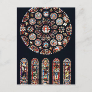 Rose and lancet windows from the south wall postcard