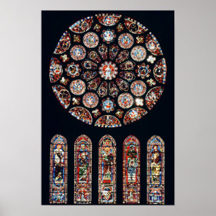 Rose and lancet windows from the south wall poster