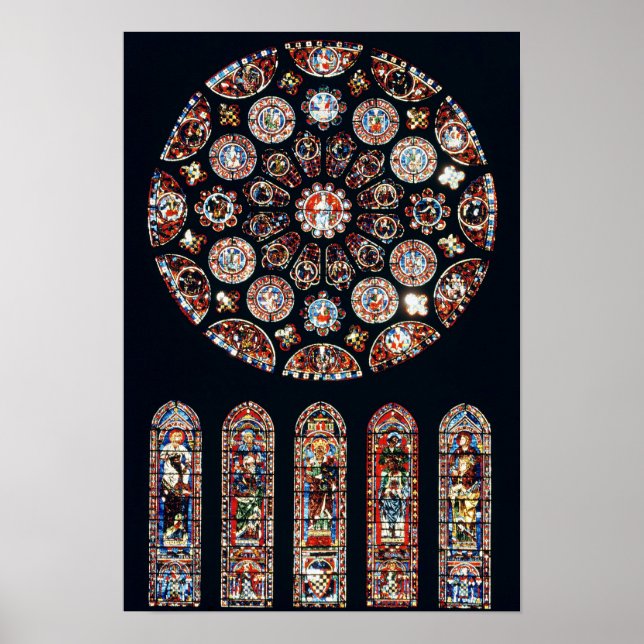 Rose and lancet windows from the south wall poster (Front)