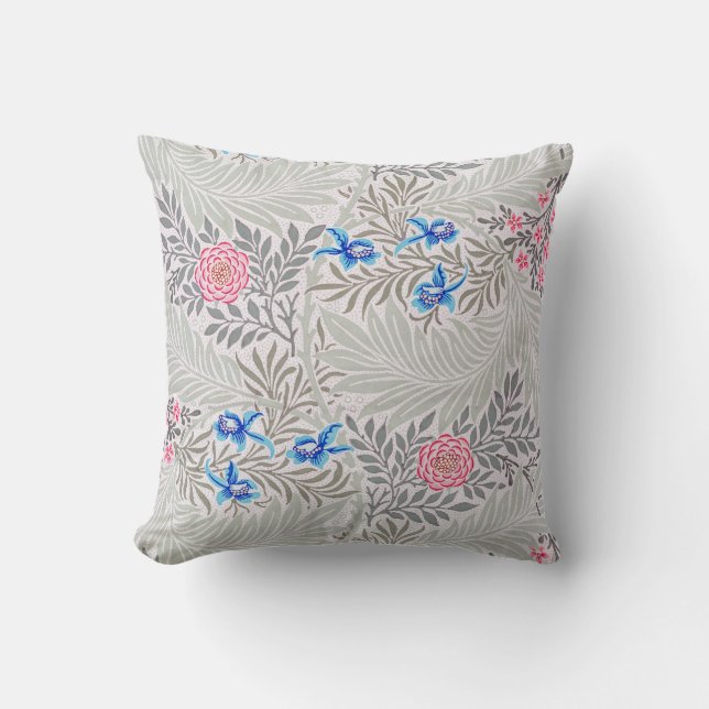 Rose and Larkspur, William Morris Cushion (Front)