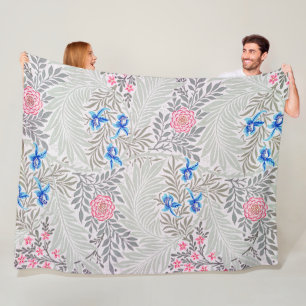 Rose and Larkspur, William Morris Fleece Blanket