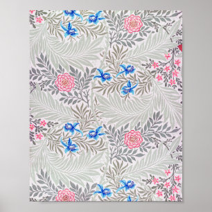 Rose and Larkspur, William Morris Poster