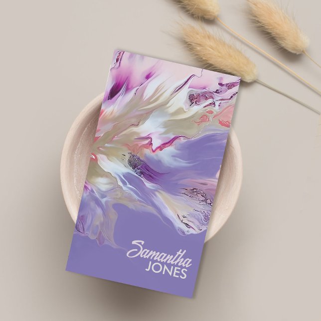 Rose and Lavender Burst Abstract  Business Card (Creator Uploaded)