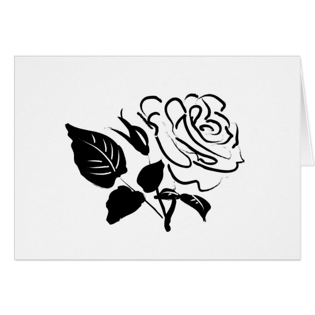Rose and Leaves Sketch (Front Horizontal)