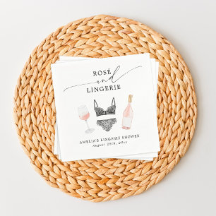 Rosé and Lingerie Bridal Shower Napkin