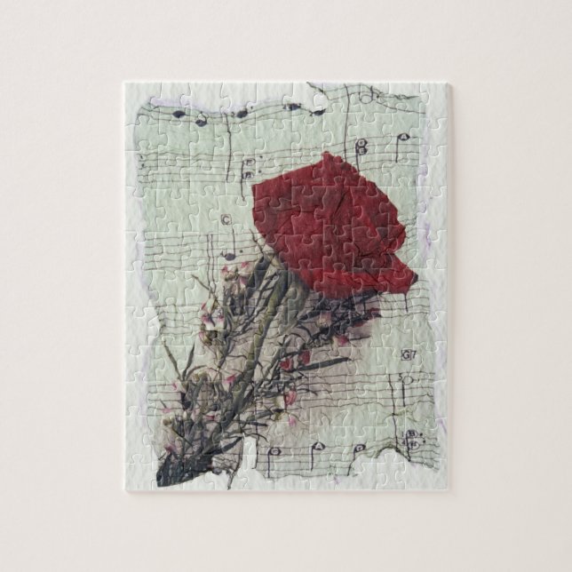 <Rose and Music> by Kim Koza 2 Jigsaw Puzzle (Vertical)