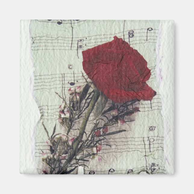 <Rose and Music> by Kim Koza 2 Magnet (Front)