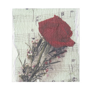 <Rose and Music> by Kim Koza 2 Notepad