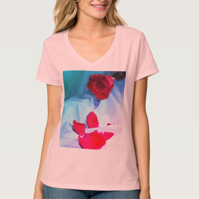 Rose and Petals T-Shirt (Front)