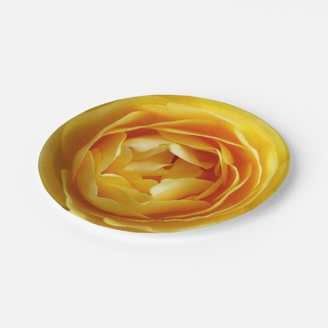 rose and rosebud paper plate (Angled)