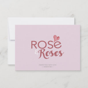 Rosé and Roses Valentine's Thank You Card
