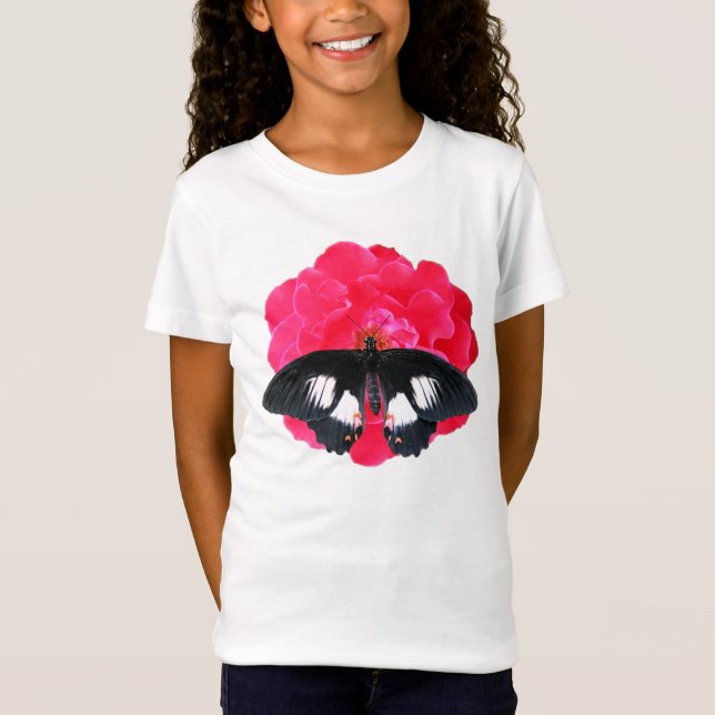 Rose and Swallowtail T-Shirt (Front)