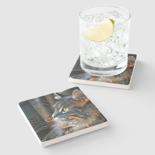 Rose and the Magical Light Stone Coaster (Side)