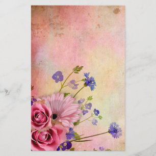 Rose and Wildflower Stationery