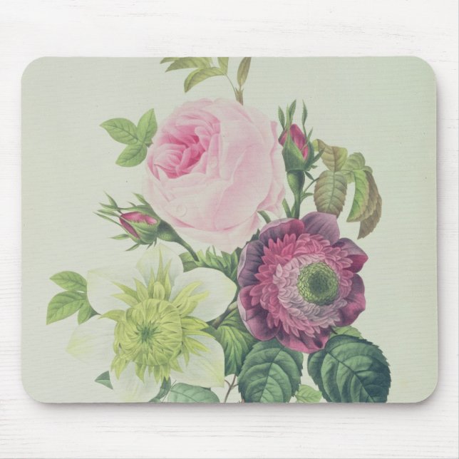 Rose, anemone and Clematide Mouse Pad (Front)