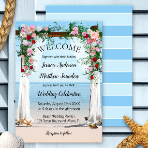 Rose Arbor Beach Wedding Invitation