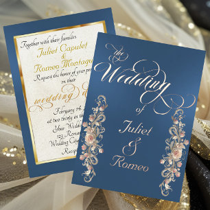 Rose Arc Borders & Calligraphy - Blue