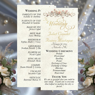 Rose Arc - Cream Wedding Programme