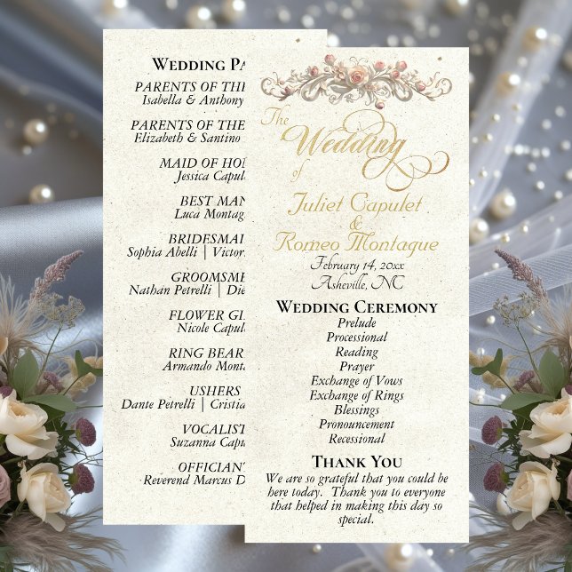 Rose Arc - Cream Wedding Programme (Creator Uploaded)