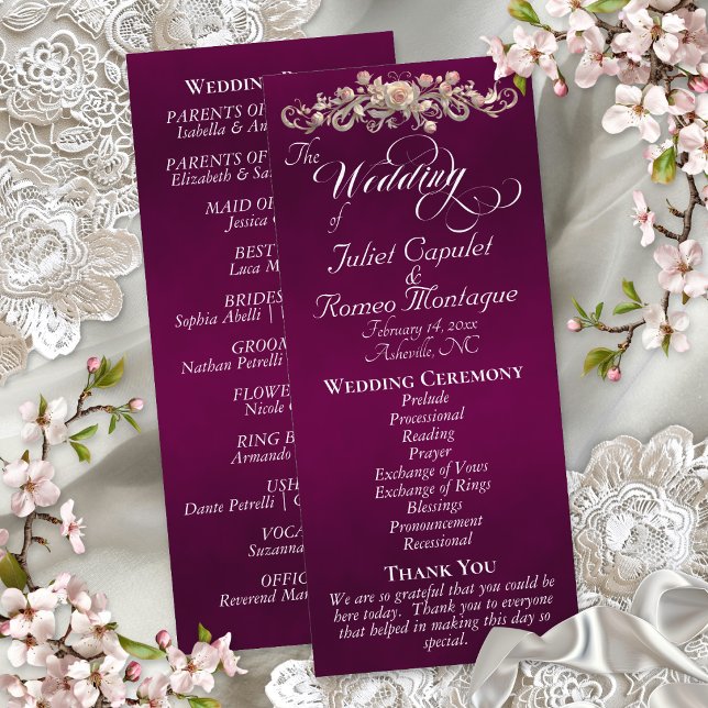 Rose Arc - Plum Wedding Programme (Creator Uploaded)
