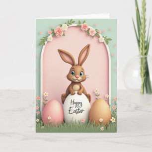 Rose Arch Easter Bunny Card