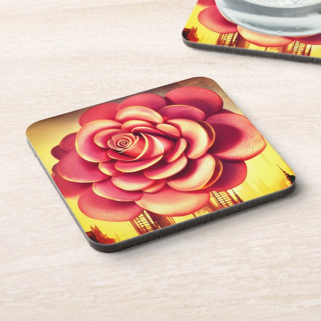 Rose Art Coaster (Left Side)