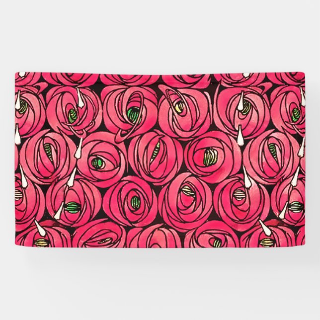 Rose Art Nouveau Rennie Macintosh Graphic Banner (Horizontal)